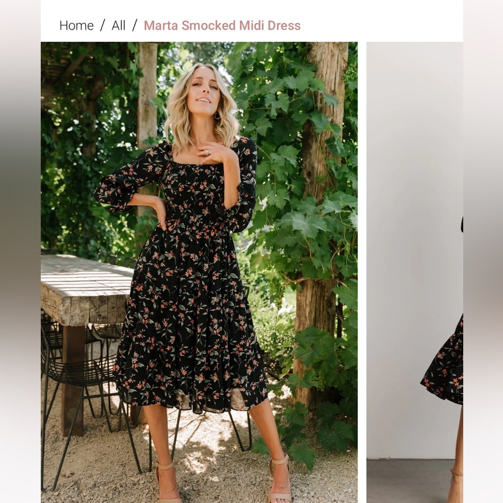 NEVER WORN Marta Smocked MIDI Dress